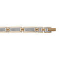 Bracelets sur Artemare : Bracelet en acier et PVD jaune maille rectangulaire 21,5cm r&eacute;glable