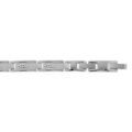 Bracelets sur Artemare : Bracelet en acier maillon rectangulaire diamant&eacute;e double fermoir 19+2cm r&eacute;glable