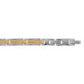 Bracelets sur Artemare : Bracelet en acier et PVD jaune maille rectangulaire avec diamantage double fermoir 19+2cm r&eacute;glable