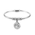 Bracelets sur Artemare : Bracelet jonc en acier rainur&eacute; avec pampille arbre de vie