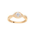 Bagues sur Artemare : Bague en plaqu&eacute; or crois&eacute; gros oxyde blanc et oxydes blancs sertis