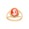 Bague en plaqu&eacute; or Cam&eacute;e sur fond rose