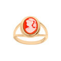 Bague en plaqu&eacute; or Cam&eacute;e sur fond rose