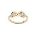 Bague en plaqu&eacute; or motif infini oxydes blancs sertis Artemare
