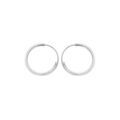 Boucles d'oreille sur Artemare : Cr&eacute;oles en argent platin&eacute; tube diam&egrave;tre 14mm