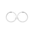 Cr&eacute;oles en argent platin&eacute; tube diam&egrave;tre 16mm