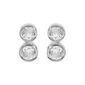 Boucles d'oreille sur Artemare : Boucles d'oreille en argent rhodi&eacute; oxydes blancs sertis clos et fermoir poussette