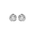 Boucles d'oreille sur Artemare : Boucles d'oreille en argent rhodi&eacute; fleur stylis&eacute;e avec oxydes blancs et fermoir poussette