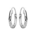 Boucles d'oreille sur Artemare : Cr&eacute;oles en argent platin&eacute; diamant&eacute;e &eacute;toile diam&egrave;tre 7mm