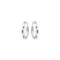 Cr&eacute;oles en argent platin&eacute; face plate diamant&eacute;e &eacute;toile diam&egrave;tre 11mm