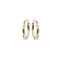 Boucles d'oreille sur Artemare : Cr&eacute;oles en argent et dorure jaune face plate diamant&eacute;e &eacute;toile 13mm