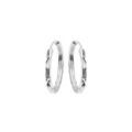 Boucles d'oreille sur Artemare : Cr&eacute;oles en argent platin&eacute; face plate diamant&eacute;e &eacute;toile 17mm