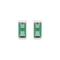 Boucles d'oreille sur Artemare : Boucles d'oreille en argent rhodi&eacute; avec oxyde vert rectangulaire et fermoir poussette