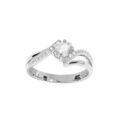 Bague en argent rhodi&eacute; drap&eacute; d'oxydes blancs sertis