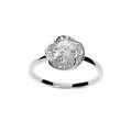 Bague en argent rhodi&eacute; motif noeud d'amour pav&eacute; d'oxydes blancs