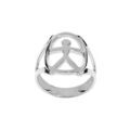Bague en argent platin&eacute; motif "indalo" Artemare