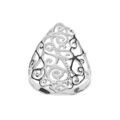 Bague en argent rhodi&eacute; motif filigranne Artemare