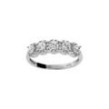 Bague en argent rhodi&eacute; arc de pierres blanches et contour oxydes blancs sertis Artemare
