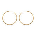 Cr&eacute;oles en acier et PVD jaune fantaisies torsad&eacute;es diam&egrave;tre 52mm