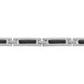 Bracelets sur Artemare : Bracelet en acier orn&eacute; de plaquettes carbone 19+1,5cm r&eacute;glable double fermoir