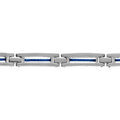 Bracelets sur Artemare : Bracelet en acier avec c&acirc;ble bleu 19+1,5cm r&eacute;glable double fermoir