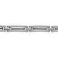 Bracelet en acier avec c&acirc;ble noir 19+1,5cm r&eacute;glable double fermoir Artemare
