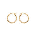 Boucles d'oreille sur Artemare : Cr&eacute;oles en plaqu&eacute; or fantaisie torsad&eacute;es diam&egrave;tre 20mm ext