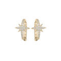Boucles d'oreille en plaqu&eacute; or &eacute;toile oxyde blanc serti