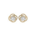 Boucles d'oreille tige en plaqu&eacute; or noeud d'amouravec oxyde blanc Artemare