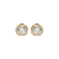 Boucles d'oreille tige en plaqu&eacute; or noeud d'amour en oxydes blancs