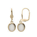 Boucles d'oreille en plaqu&eacute; or Nacre v&eacute;ritable suspendue et fermoir dormeuse