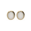 Boucles d'oreille en plaqu&eacute; or Nacre v&eacute;ritable et fermoir poussette Artemare