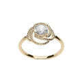 Bagues sur Artemare : Bague en plaqu&eacute; or motif noeud d'amour avec oxyde blanc