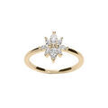 Bague en plaqu&eacute; or flocon avec oxydes blancs