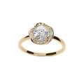 Bague en plaqu&eacute; or noeud d'amour d'oxydes blancs Artemare