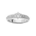 Bague en argent rhodi&eacute; solitaire pav&eacute;e d'oxydes blancs sertis Artemare