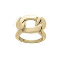 Bague en acier et PVD jaune grosse maille lisse Artemare