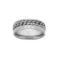 Bague en acier ruban runes celtiques et cha&icirc;nette non tournante Artemare
