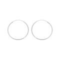 Boucles d'oreille sur Artemare : Cr&eacute;oles en argent rhodi&eacute; fil carr&eacute; 42mm