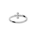 Bagues sur Artemare : Bague en argent rhodi&eacute; croix avec oxyde blanc serti