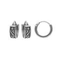 Boucles d'oreille sur Artemare : Cr&eacute;oles en acier large avec motif tribal