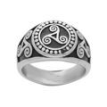Chevaliere en acier motifs triskel Artemare