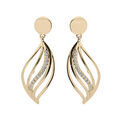 Boucles d'oreille en plaqu&eacute; or goutte ajour&eacute;e avec oxydes blancs sertis Artemare