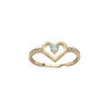 Bague en plaqu&eacute; or r&eacute;glable motif coeur avec oxyde bleu et blancs sertis (r&eacute;glable 46.48.50) Artemare