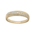 Bague en plaqu&eacute; or grande taille drap&eacute;e d'oxydes blancs sertis