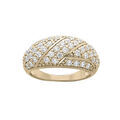 Bague en plaqu&eacute; or grande taille pav&eacute; oxydes blancs sertis