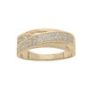 Bague en plaqu&eacute; or grande taille brins crois&eacute;s avec oxydes blancs sertis