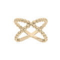 Bague en plaqu&eacute; or crois&eacute;e motif boules Artemare