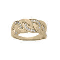 Bagues sur Artemare : Bague en plaqu&eacute; or motif type maille entrelac&eacute;e avec oxydes blancs sertis