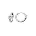 Cr&eacute;oles en argent rhodi&eacute; 13mm avec 1oxyde blanc serti Artemare
